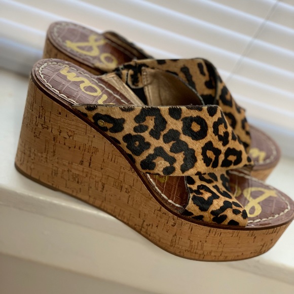 Shoes - Leopard print Sam Edelman wedge sandals